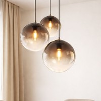 Led Chrom Decken Pendel Leuchte Wohn Zimmer Beleuchtung Glas HäNge Kugel Lampe