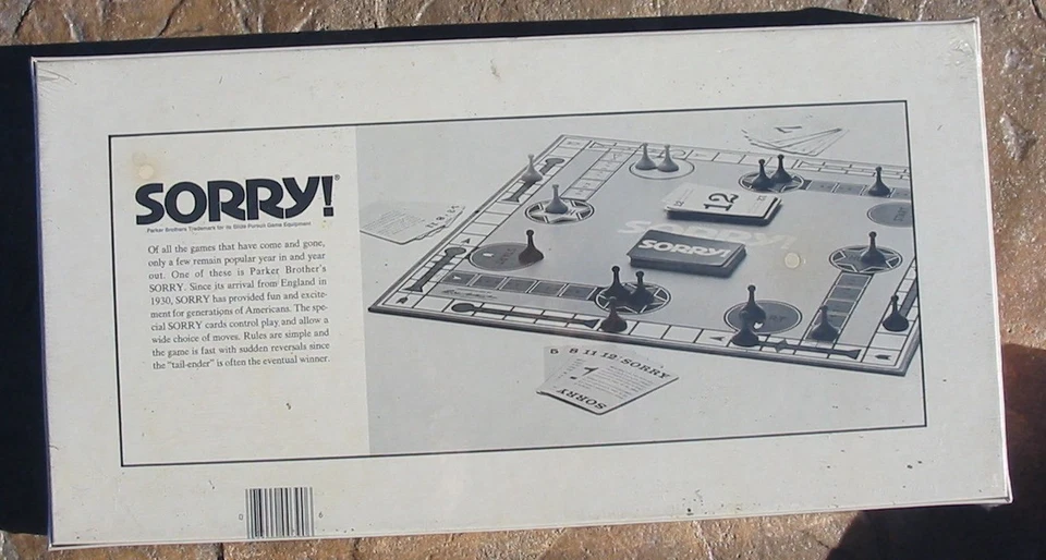 1972 Parker Brothers SORRY Board Game No. 0390 Vintage New Sealed Slide Pursuit - Image 2 of 3