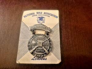 NEW ON CARD  VINTAGE NRA Junior Division Marksman Pin National Rifle Association