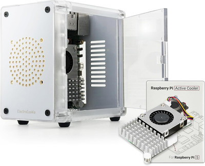 Mini PC Case for Raspberry Pi 5   Side Door Access with Official Active Cooler I