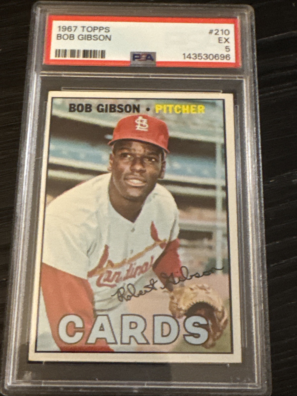 1967 TOPPS #210 BOB GIBSON PSA 5