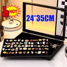 Pin Display Case Shadow Box Badge Storage Enamel Medal Display Storage Dust-free