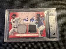 2017 Topps Diamond Icons Pedro Martinez Dual Relic Auto /5 Mets Red Sox BGS 9/10