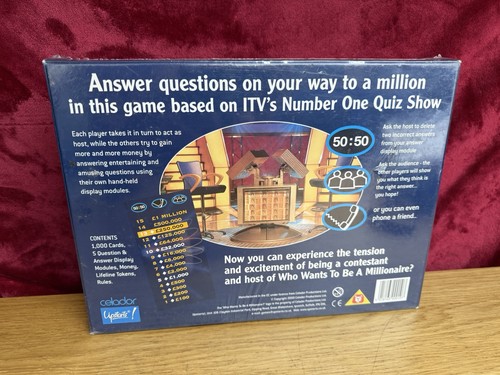 Who Wants To Be A Millionaire Board Game Year 2000 Celador Upstarts NEVER OPENED - Picture 8 of 14