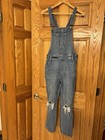 Old Navy Women's Light Wash Distressed Denim Bib Overalls Size Small — photo 2