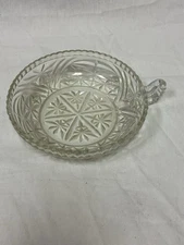 Vintage Anchor Hocking Stars And Bars Candy Nappy Nut Glass Dish Thousand Line