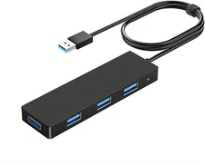 USB Hub 3.0 Splitter with 4.9Ft Extension Long Cable Cord, 4-Port Ultra-Slim Mul