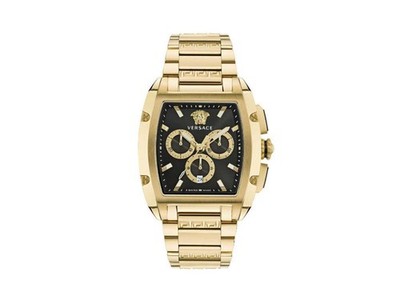 Versace Dominus Quartz Uhr, PVD Gold, Schwarz, 42 x 49.50 mm, VE6H00523