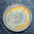 74B 💎 1879-S Morgan Silver Dollar A/U + RAINBOW 🌈 TONING Stunning