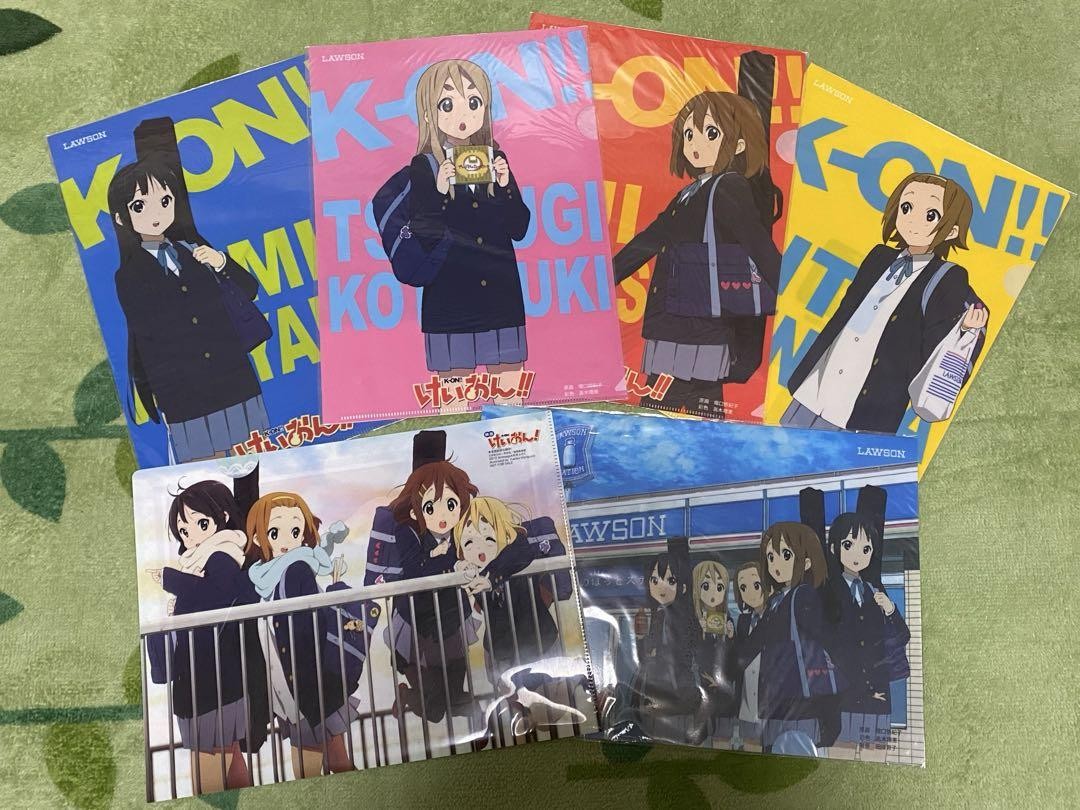 KOn! Juego de archivos transparentes exclusivos de Lawson Yui, Ritsu, Mio, Tsumugi, Azusa