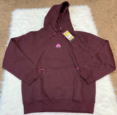 Nike ACG ThermaFit Burgundy Crush Size Small Pullover Hoodie DH3087-652