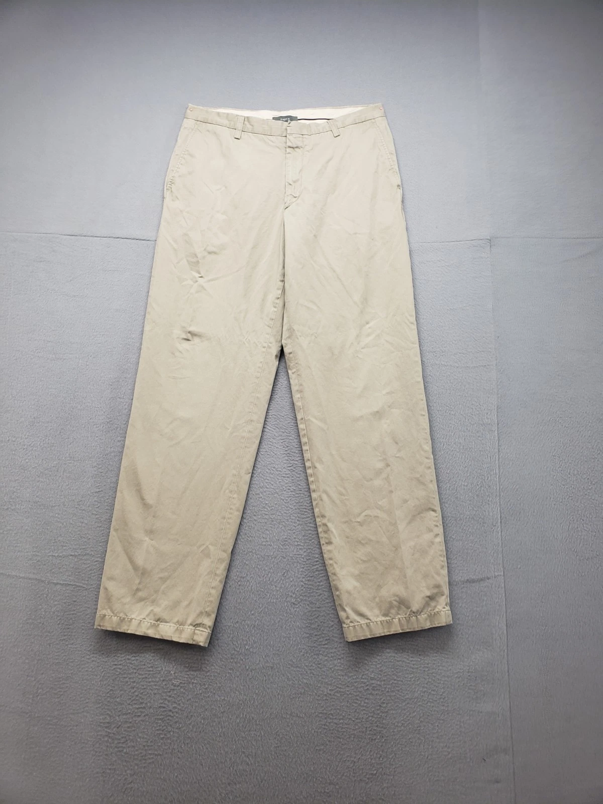 APT 9 Men Pant 34X34 Beige 100% Cotton Chino Flat Front Straight Leg Workwear
