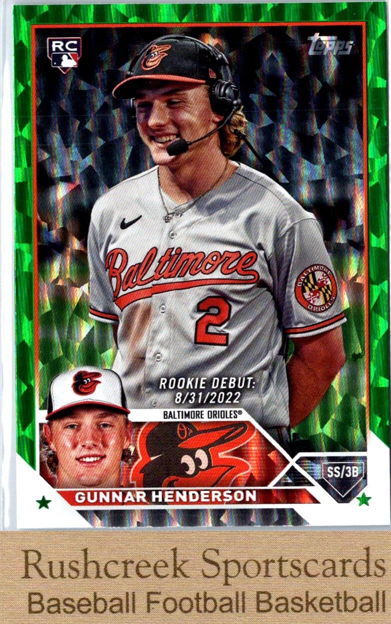 2023 Topps Update #US18 Gunnar Henderson /499 RC Rookie Green Foil