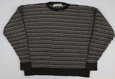 Vintage Crossings Fine Cotton Textured Knit Sweater Lightweight Pattern USA Made