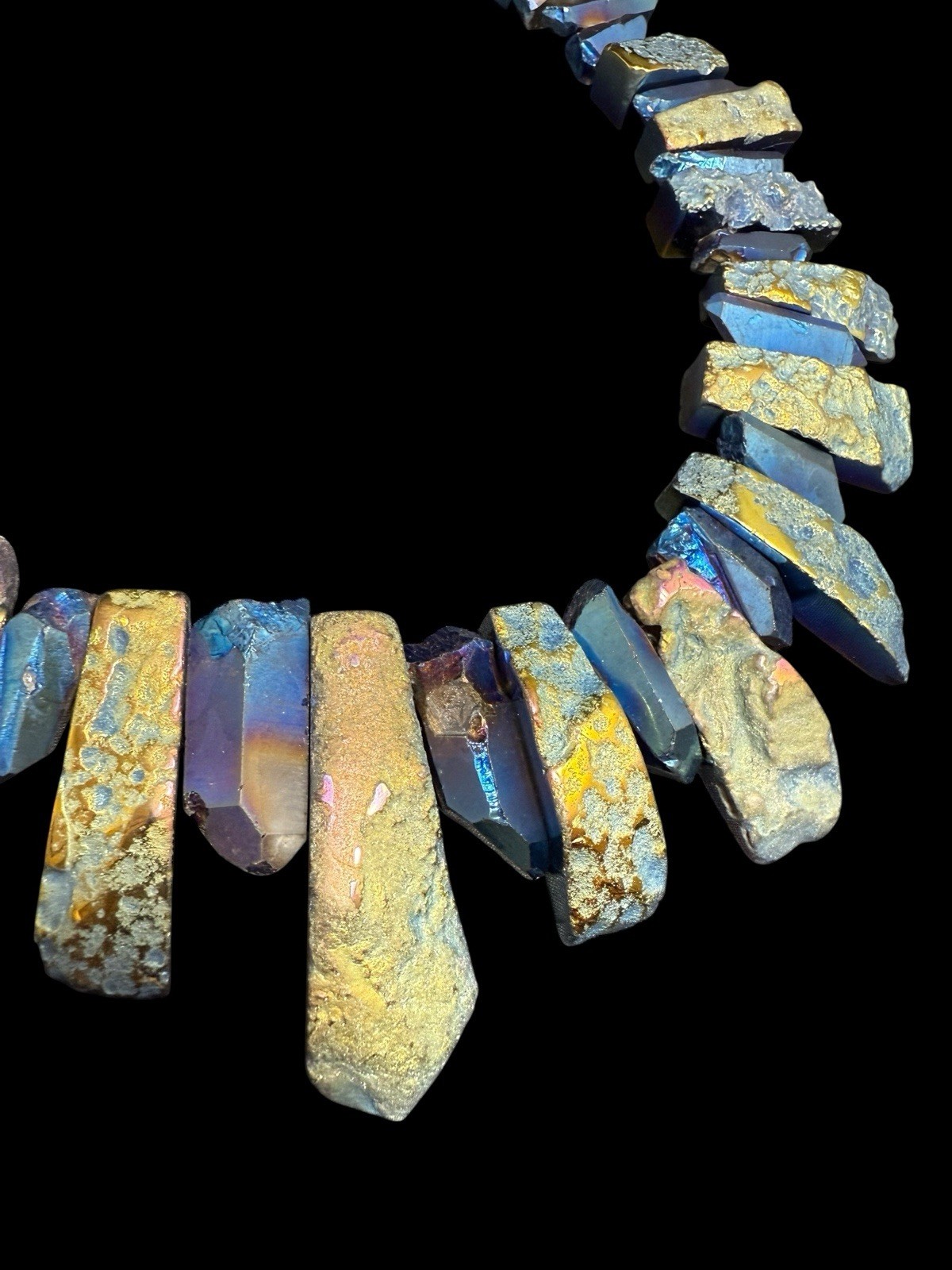 Statement Titanium Quartz Necklace with Druzy Pen… - image 6