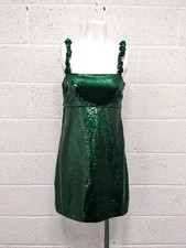 Ganni Sequin Mini Dress Green Party Evening Special Occasion - Size 36 / UK 8