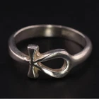 VTG Sterling Silver - EGYPTIAN Ankh Cross Open-Work Ring Size 7.5 - 4.5g
