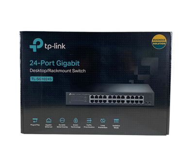 TP-Link TL-SG1024S 24-Port Gigabit Desktop Rackmount Switch Unmanaged NEW SEALED