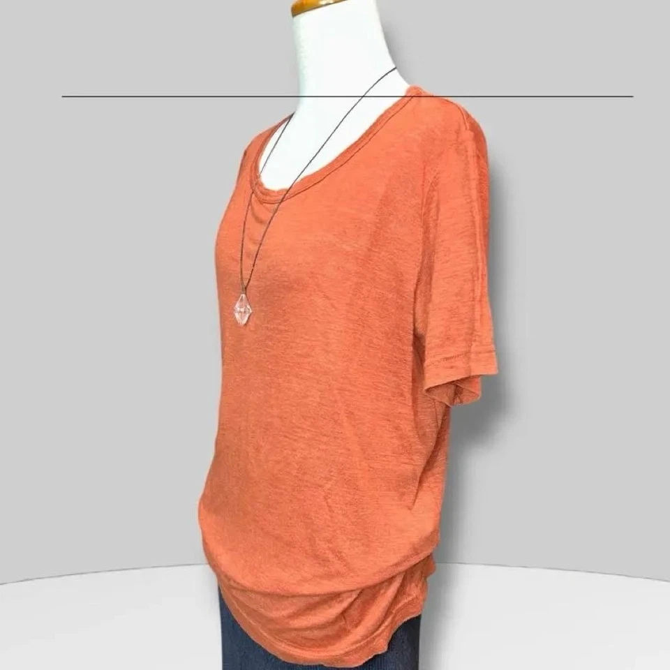 USADO COMME DES GARCONS TOP LINO TEJIDO MANGA CORTA TERRACOTA (AÑOS 90) BUENO Foto 4 de 4