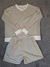Brown/White Striped Shorts Lounge Set Size S Brand New Without Tags