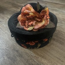 Bearington Collection Black Floral Hat Box
