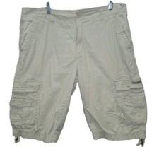 Vtg Unionbay Cargo Shorts Mens 36 Khaki Baggy 90s Y2K Skate Long Inseam Cotton