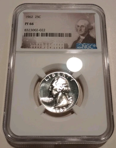 1962 P Washington Quarter NGC PF 66 Silver Proof 25C PR66 UNC