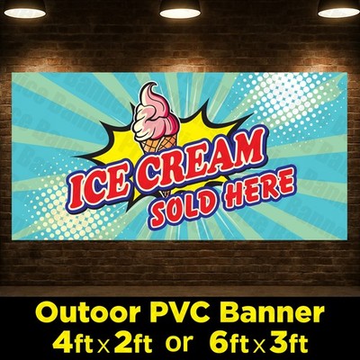 Eis verkauft hier Geschäft Bar Hotel Cafe Werbung Outdoor wasserdicht Schild 006
