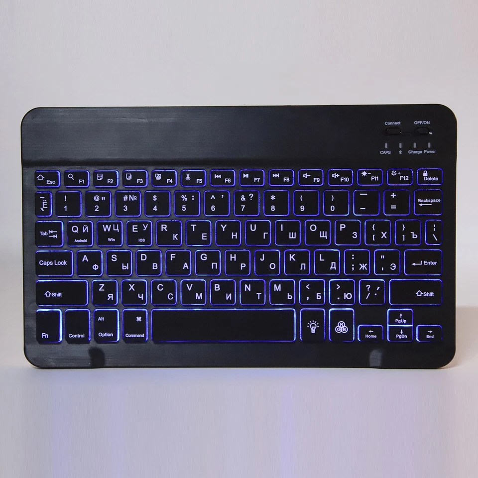 Black Russian Wireless Keyboard 10in With RGB Backlight Square Key - Image 2 of 4