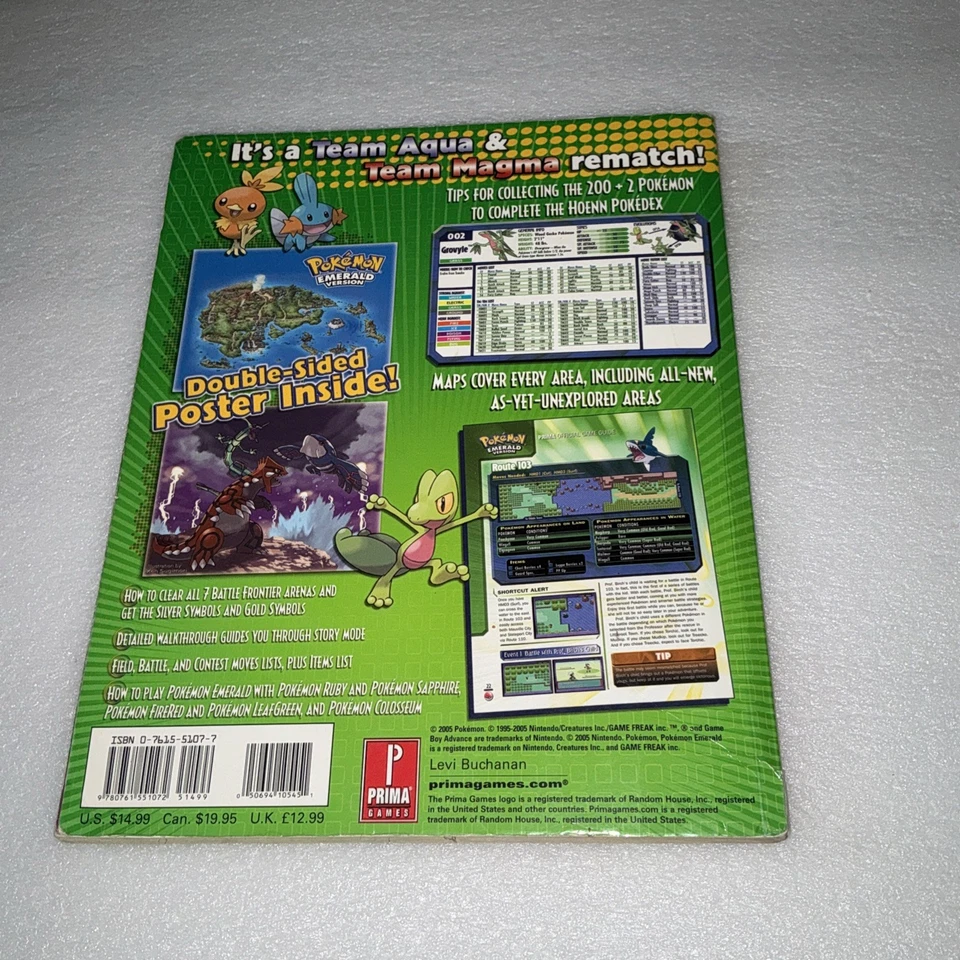 Pokémon Emerald Version Prima's Official Strategy Guide poster Attached Rare VGC - Image 4 of 4