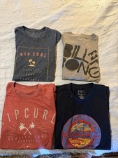 Lot Of 4 Large Billabong, Rip Curl, Quicksilver Surf Tee T-Shirts
