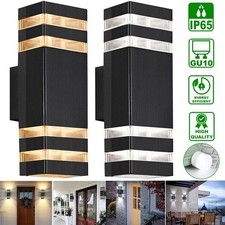 Modern Outdoor Wall Light Up Down IP65 Waterproof GU10 LED Mains Powered