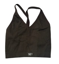SET Active SculptFlex Ribbed V Bra in Espresso