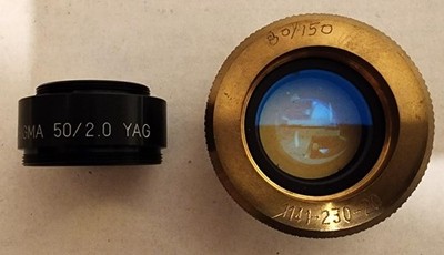 Optosigma lenses & dumps lot of used for fiber laser
