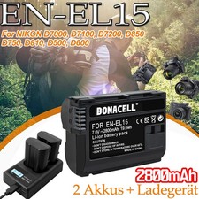 2 batterie 2800 mAh EN-EL15 + doppio caricabatterie per Nikon D7000 D7100 D7200 D750 ACCU