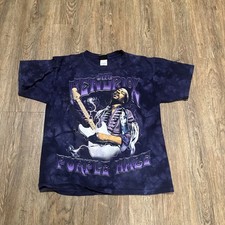 Vintage Jimi Hendrix Shirt Men’s Medium Purple Haze Tie Dye Liquid Blue Rock