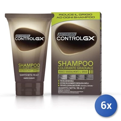 Lot De Shampooing Control Gx 6x Just for men 118 ml Colorante - Photo 1/3
