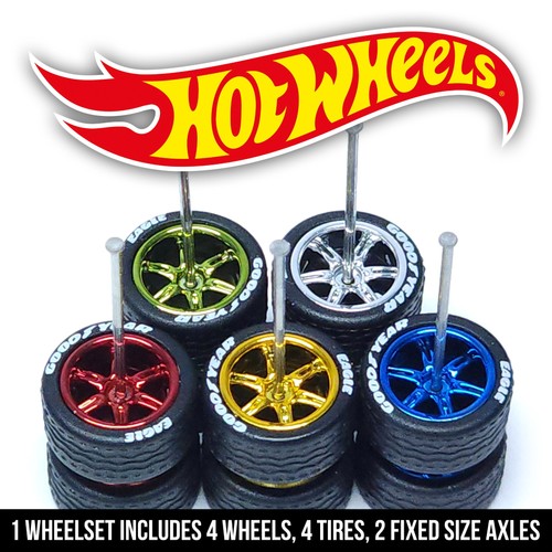 1/64 Scale RPF1 v5 - 6 SPOKE Real Riderz Wheels Rims Tires Set for Hot - Picture 17 of 31