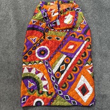 NOS VTG 70's Womens XL Quilted Maxi Skirt Kodel Psychedelic Groovy Colorful