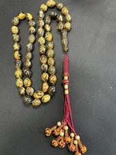 Natural Baltic Black  Amber Islamic prayer Beads 51 Beads 10.8x13.7mm 44.8 Grams