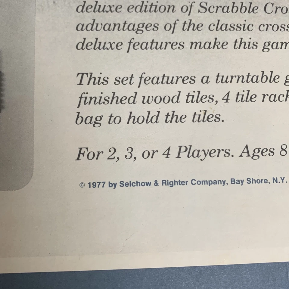 Scrabble Deluxe Turntable Board Game 1977 Selchow Righter Complete Vintage - Image 2 of 4
