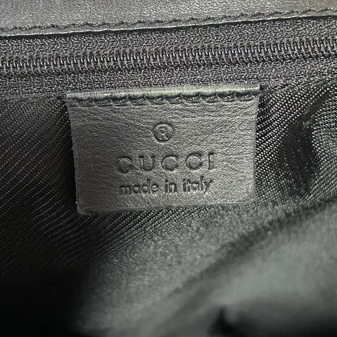 Gucci Vintage GG Canvas Bucket Bag Unisex Black Large Capacity Leather thumbnail 12