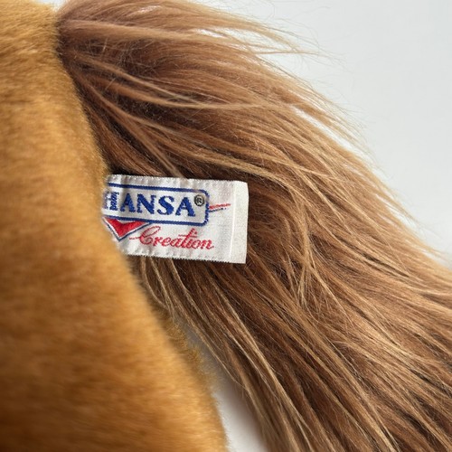 Peluche imbottito marrone bianco HANSA cavallo marrone sdraiato pony 18" - Foto 5 di 6