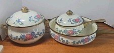 Vintage Normandy Enamel Cookware Set Lot Flor...