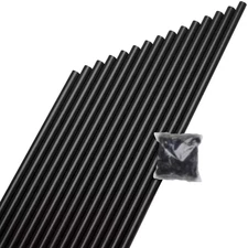 Black Aluminum Round Baluster 26 in 15 Pack Powder Coated Deck Railing Spindles