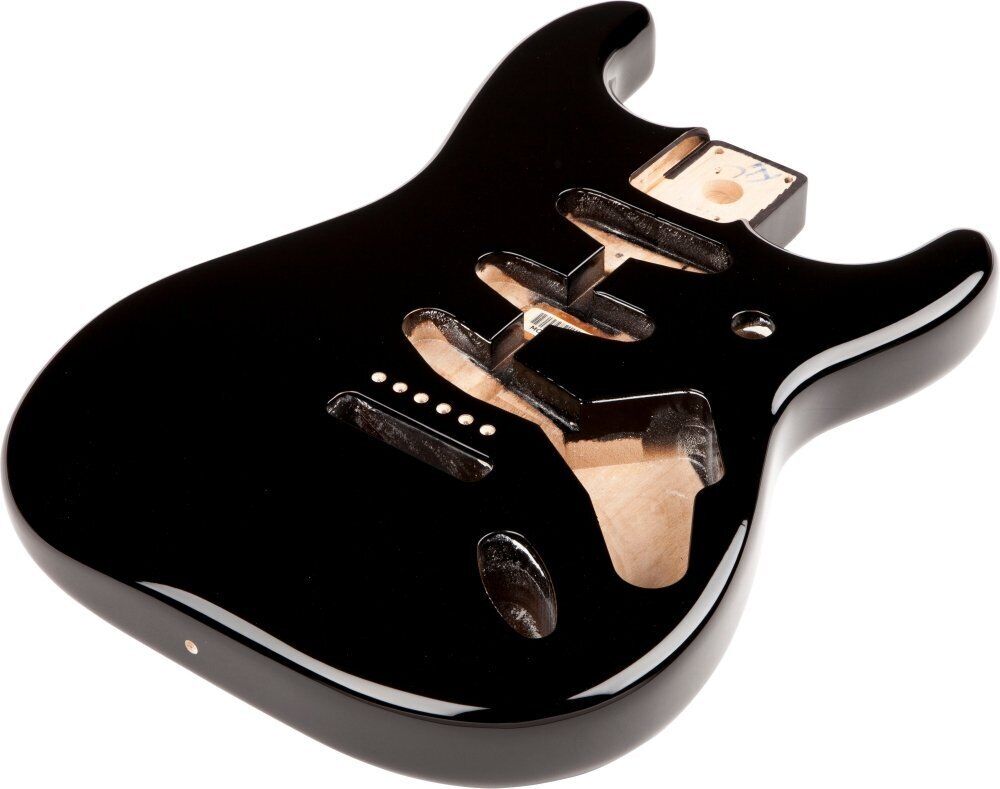 Fender Mexico Stratocaster/Strat SSS Vintage Bridge Mount Alder Body, BLACK