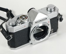 KONICA AUTOREFLEX A CHROME BODY, HAZY VF, BATTERY COMPARTMENT ISSUE/218440