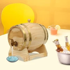 5L Wood Wine Barrel with Stand & Faucet For Hotel Bar Kitchen Whiskey and Wine