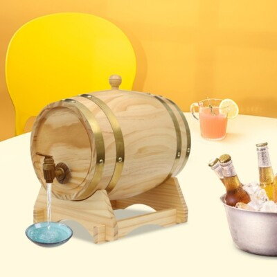 #ad 5L Wood Wine Barrel with Stand amp; Faucet For Hotel Bar Kitchen Whiskey and Wine $54.10
