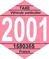 vignette fiscale 2001 pour intérieur pare-brise RENAULT PEUGEOT CITROËN FORD ...